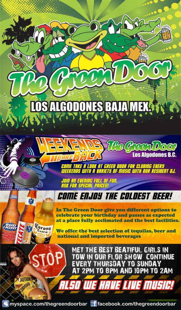 The Green Door in Algodones  in Algodones  BAR ANTRO BILLAR CENTRO NOCTURNO             gren door beer drink antro billares cantinas bares The algodones yuma           